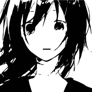 Anime girl black and white PC wallpaper