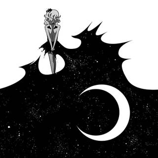 Anime girl black and white PC wallpaper