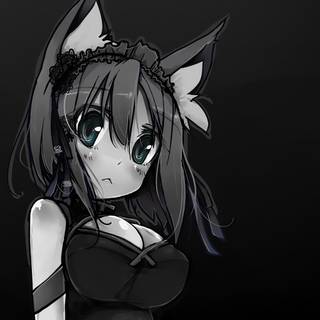 Anime girl black and white PC wallpaper