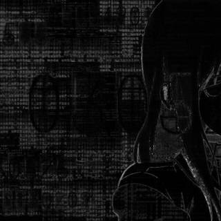 Anime girl black and white PC wallpaper