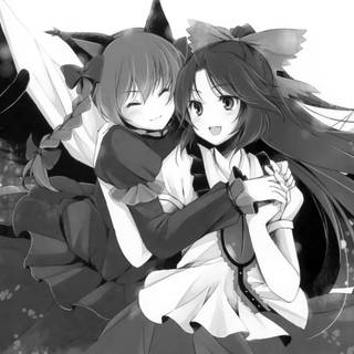 Anime girl black and white PC wallpaper