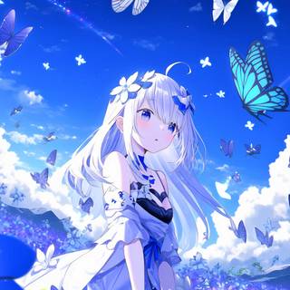 Anime flowers 4k wallpaper