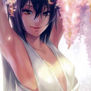 Anime flowers 4k wallpaper