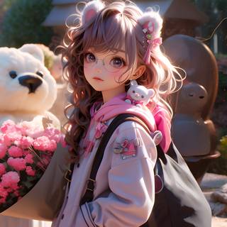 Anime flowers 4k wallpaper