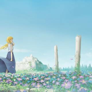 Anime flowers 4k wallpaper