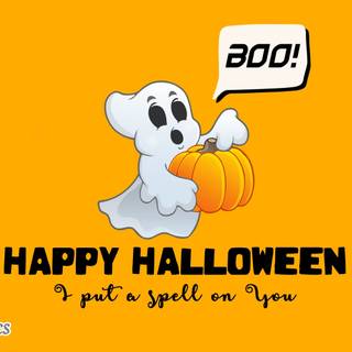 Cute Halloween greetings wallpaper