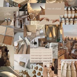 Light brown collage wallpaper