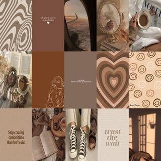 Light brown collage wallpaper