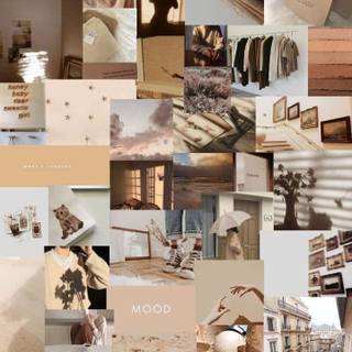 Light brown collage wallpaper