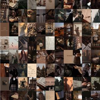 Light brown collage wallpaper