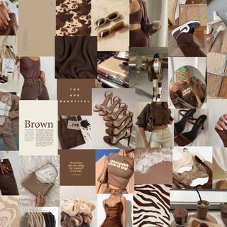 Light brown collage wallpaper