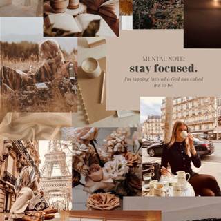 Light brown collage wallpaper