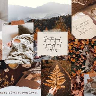 Light brown collage wallpaper