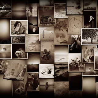 Light brown collage wallpaper