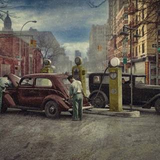 Winter gas station wallpaper