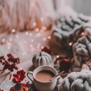 Cozy winter phone wallpaper