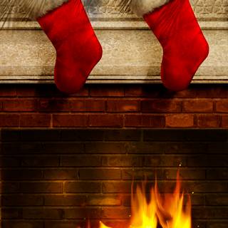 Christmas fire place wallpaper