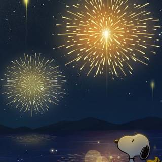 Peanuts New Year iPhone wallpaper