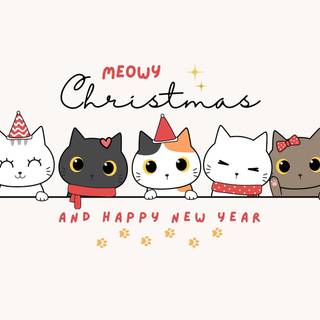 New Year cat wallpaper