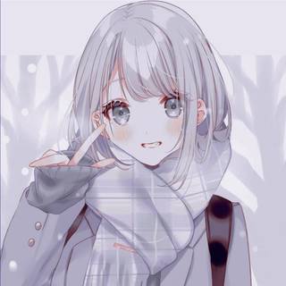 Anime girl winter PFP wallpaper