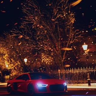Audi R8 winter wallpaper