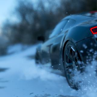 Audi R8 winter wallpaper