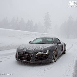 Audi R8 winter wallpaper