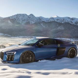 Audi R8 winter wallpaper