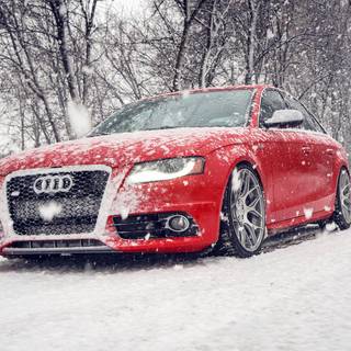 Audi R8 winter wallpaper