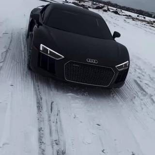 Audi R8 winter wallpaper