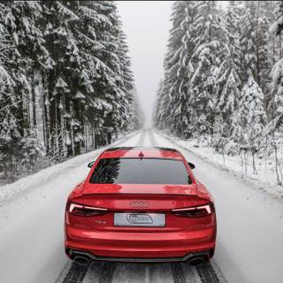 Audi R8 winter wallpaper