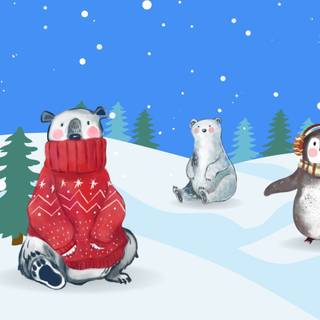 Cute winter PC wallpaper