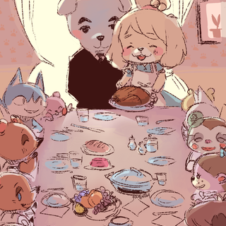 Animal Crossing Thanksgiving wallpaper