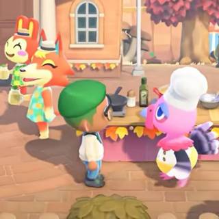 Animal Crossing Thanksgiving wallpaper
