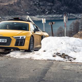 Audi R8 winter wallpaper