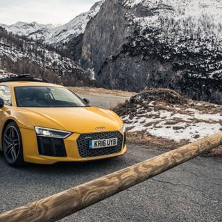 Audi R8 winter wallpaper