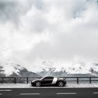 Audi R8 winter wallpaper