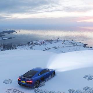 Audi R8 winter wallpaper