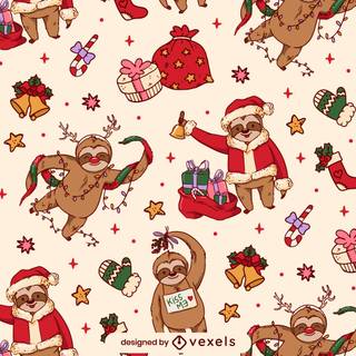 Christmas sloth wallpaper