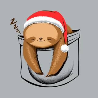 Christmas sloth wallpaper