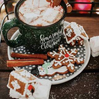 Christmas hot chocolate wallpaper