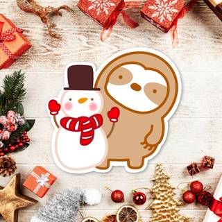 Christmas sloth wallpaper
