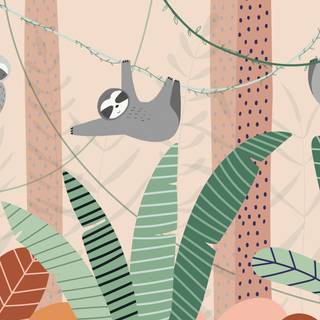 Christmas sloth wallpaper