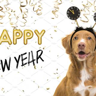 New Year dog wallpaper