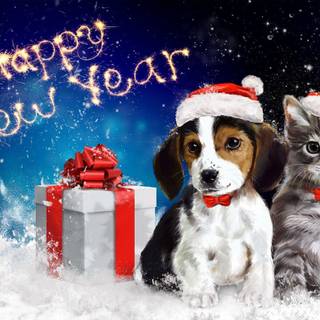 New Year dog wallpaper