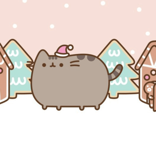 Pusheen cat Christmas wallpaper