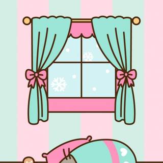 Pusheen cat Christmas wallpaper