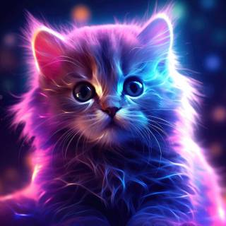 Glowing cat wallpaper