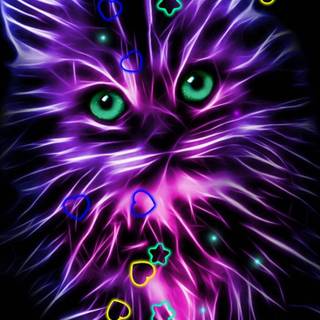 Glowing cat wallpaper
