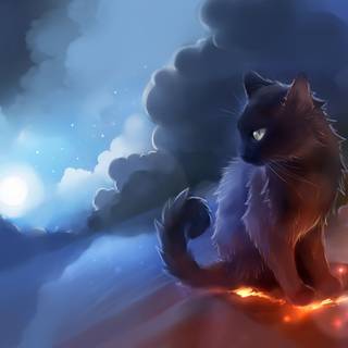 Glowing cat wallpaper